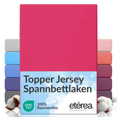 Immagine prodotto di Lenzuolo con angoli in jersey Etérea 180x200 - 200x200 cm – 100% cotone, indeformabile e di facile manutenzione - Rosa
