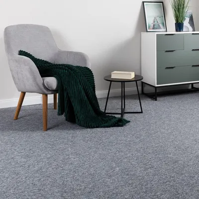Produktbild von Steffensmeier Schlingen Teppichboden Meddon XL Meterware | Auslegware für Flur Büro | 1m 2m 3m 4m 5m breit! | Grau, Größe: 400x700 cm