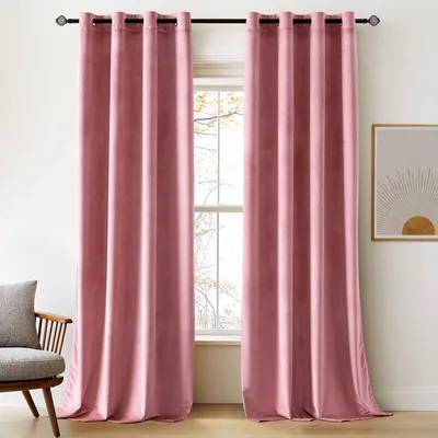 Samt-Verdunkelungsvorhänge 2er-Set 140x225 cm Rosa
