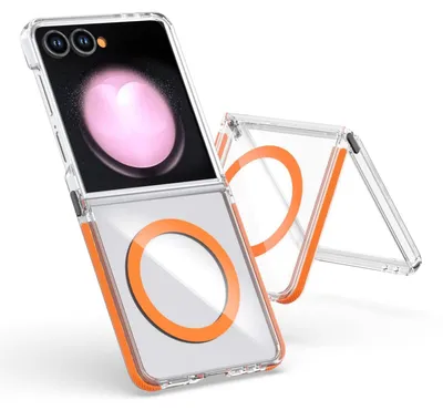 Obrázok produktu pre Pre Samsung Galaxy Z Flip7 Dvojfarebné akrylové hybridné puzdro TPU MagSafe Orange