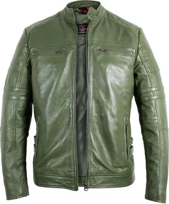 Produktbild von Herren Freizeit Lederjacke Biker Jacke Übergangs leichtes Lamm Leder in grün(S)