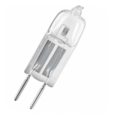 A close-up studio shot of a halogen light bulb.