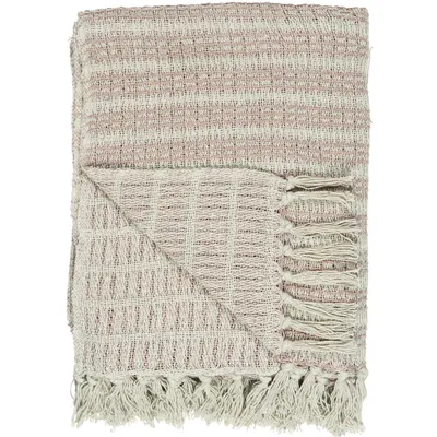 Produktbild von IB Laursen Plaid Malve Creme Streifen Muster 130x160 Wolldecke Baumwolle