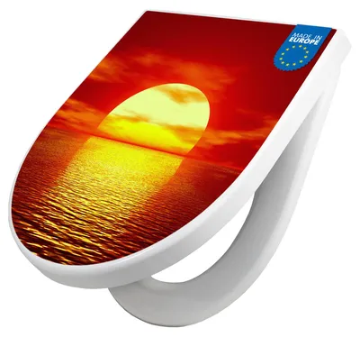 Produktbild von WC Sitz mit Absenkautomatik D Form Motiv Sonnenuntergang [TDW3 10023]