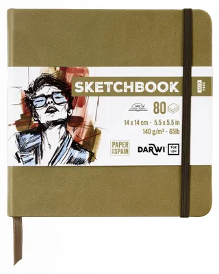 Immagine prodotto di Darwi For You DF80014140005C - Quaderno a cucito, sketchbook, formato 14x14 cm, 140g, 80 fogli