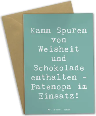 Produktbild von Mr. & Mrs. Panda valentinstagskarte Spruch Patenopa und Weisheit - Meeresbrise - Geschenk, Familie, einladungskarten, herzerwärmende Sprüche, weihnachtskarten, Jubiläen