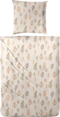Produktbild von Westminster Feinbiber Bettwäsche 135x200 Blätter beige natur orange 172163-77