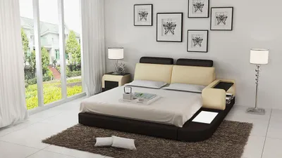 Produktbild von Bett mit USB Polsterbett Luxusbett Doppelbett Ehebett Betten 140/160/180 LB8804
