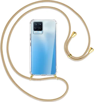 Produktbild von Handykette Backcover-Schutzhülle mit Band (Metall goldfarben) für Realme 8, Realme 8 Pro (6.4) - caramel