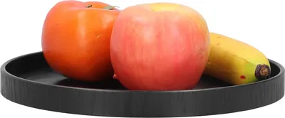 Zdjęcie produktu dla Okrągła drewniana taca do serwowania owoców do użytku domowego w kuchni hotelowej Black24cm