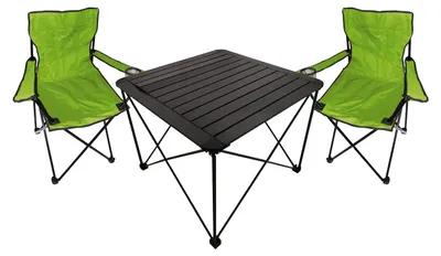 3teiliges Campingmöbel Set Campingtisch Campingstuhl L70xB70xH56cm
