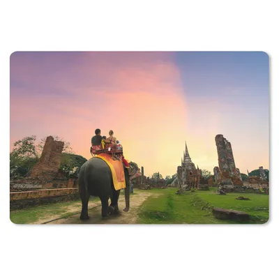 Produktbild von MuchoWow® Mauspad Mousepad Elefant - Tiere - Dorf - Natur 27x18 cm - Mousepads - Maus Mat - Pad - Mausunterlage - Büroartikel - Desk Matten