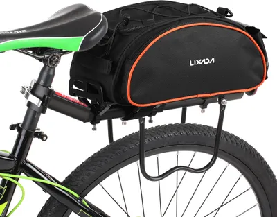 Produktbild von Lixada 13L Multifunktionale Fahrrad-Ruecksitz-Tasche Outdoor-Fahrradtraeger-Sitztasche Gepaecktraegertasche Handtasche Umhaengetasche