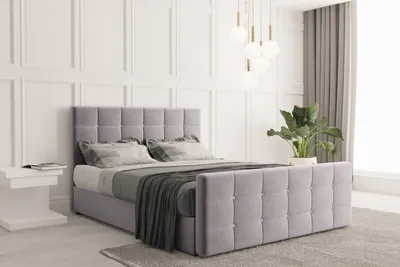 Produktbild von Kaiser Möbel Boxspringbett mit bettkasten und matratze 160 cm x 200 cm, Schlafzimmerbett ROMA Hellgrau + topper H3