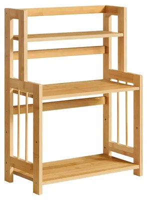 Produktbild von SONGMICS Gewürzregal mit 3 Ebenen, Küchenregal, Bambusgestell – Naturbeige