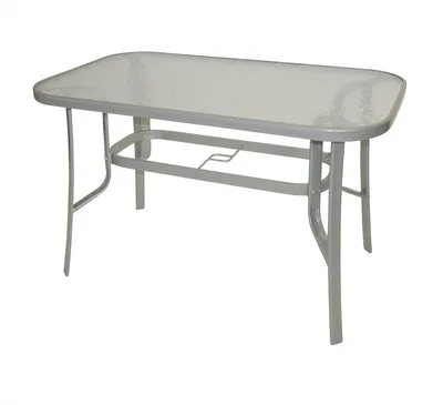 Produktbild von Gartentisch Tisch mit Glasplatte und Stahlgestell 120x70 cm