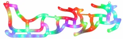 Zdjęcie produktu dla eCa Świąteczne sanki LED z reniferami 61 x 19 cm, IP20, wielokolorowe