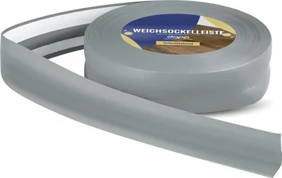 Produktbild von Ashgrau WEICHSOCKELLEISTEN 32 x 23mm 5m selbstklebend PVC Gummi Leiste
