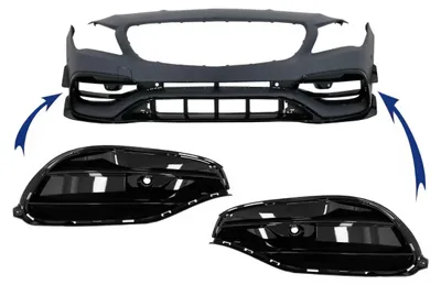 Productafbeelding van Voorste gril voor Mercedes CLA W117 C117 X117, modeljaren 2013-2018, met facelift-uitstraling van de CLA45.