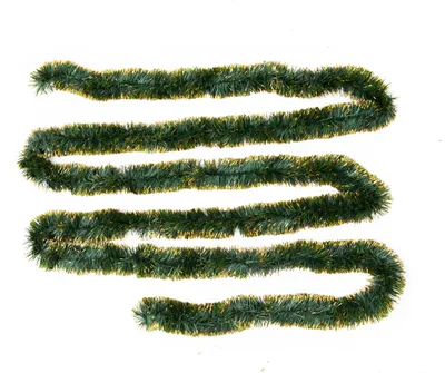 Produktbild von Girlande Lametta Doxa Mattgrün-Gold Ø 100 mm x 6 m