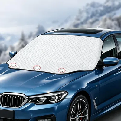 Productafbeelding van Opvouwbare voorruitafdekking voor de auto met 3 magneten, bescherming tegen sneeuw, ijs, vorst, zon en stof
