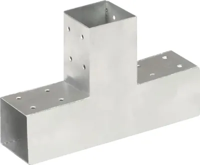 Obrázok produktu pre vidaXL Post Connector 4 ks. T-tvar Pozinkovaný kov 71 x 71 mm