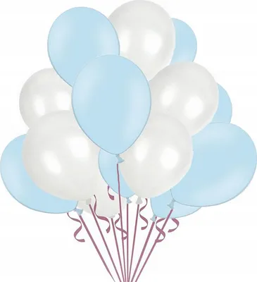 Immagine prodotto di Set di palloncini pastello bianchi e blu, 50 pezzi.
