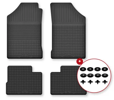 Productafbeelding van Rubberen automatten voor Suzuki Swift II 1988-2004 (hatchback/sedan) – 4-delig, zwart, op maat – Wielganizator Semi-Universal