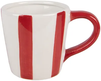 Produktbild von Clayre & Eef 6CEMU0235 Becher Weiß Rot 250 ml