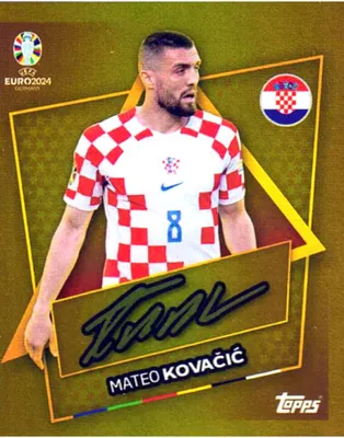Produktbild von Topps UEFA EURO 2024 Fußball EM Sammelsticker - Gold Signature Sticker - Mateo Kovacic