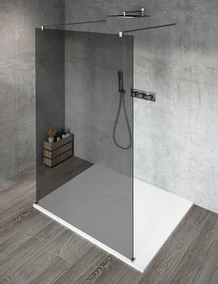 Produktbild von Gelco VARIO CHROME Dusch-Glasteil, freistehend, graues Glas, 1300 mm