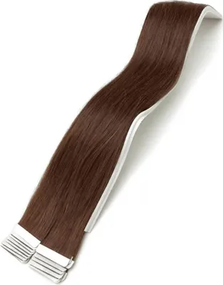 Produktbild von Tape in Hair Echthaartapes, kastanienbraun, Remy Haar für Haarextensions,( 50 cm) Länge, ca.( 25 g )
