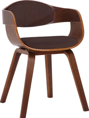 Produktbild von CLP Esszimmerstuhl Stoff mit Polsterung und robustem Holzgestell walnuss/braun