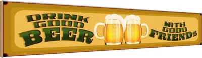 Produktbild von vianmo Holzschild 10x46 cm Bier drink good Beer with good Friends
