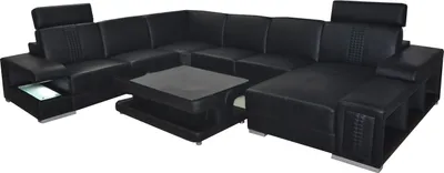 Produktbild von Leder Sofa Couch Polster Eck Sitz Garnitur U-Form Ecke couchen Wohnlandschaft