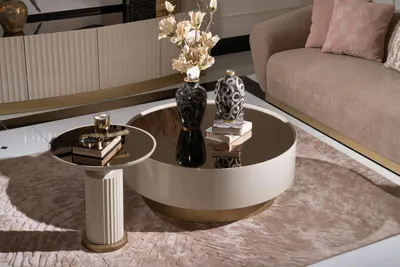 Produktbild von Komplette Couchtisch Beistelltisch Sofatisch Kaffeetisch Beige Luxus
