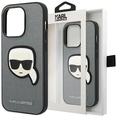 Produktbild von Karl Lagerfeld Klhcp14Xsapkhg Iphone 14 Pro Max 6,7"" Srebrny/Silver Hardcase Saffiano Karl`s Head Patch