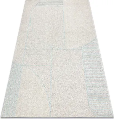 Produktbild von FLUX 461.14.AE120 Wollteppich OSTA - Geometrisch, Strukturell, Loft grau / blau Grau 240x340 cm