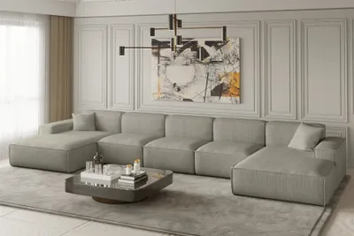 Produktbild von Wohnlandschaft U-Form CELES XL in Stoff Scala Beige