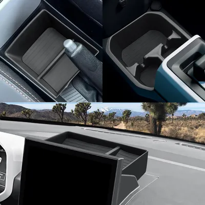 Image de Organisateur de console centrale et porte-gobelets pour Dacia Spring électrique, modèles 2025 et 2026 (version restylée), lot de 3 pièces