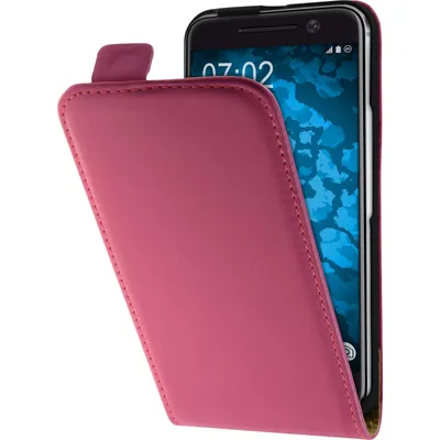 Produktbild von PhoneNatic Kunst-Lederhülle kompatibel mit HTC 10 - Flip-Case pink + 2 Schutzfolien