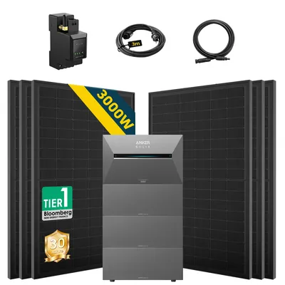 Produktbild von ALLDREI Balkonkraftwerke mit Speicher Anker Solix Solarbank 3 E2700 Pro & BP2700x3,Komplettset mit 6x500W Bifazialer Solarpanel & Smarten Zähler