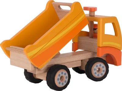 Produktbild von goki 55940 Kipper orange lenkbar Holz