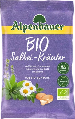 Produktbild von Alpenbauer Salbei Kräuter Bonbons wilder Salbei Laktosefrei 90g