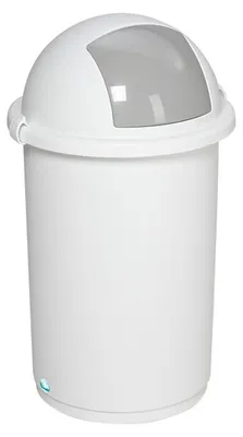 Produktbild von Robuster Abfallbehälter mit Einwurfklappe | 50 Liter, HxBxT 76x41x41cm | Kunststoff | Weiß