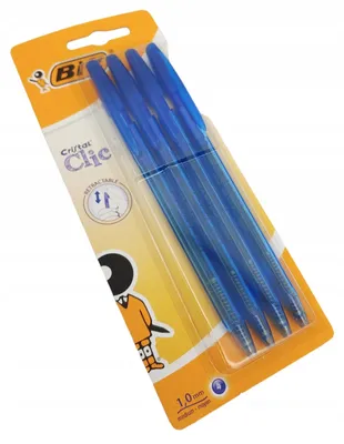 Produktbild von BIC 854236, Clip-on-Einziehkugelschreiber, Blau, 4 Stück(e)