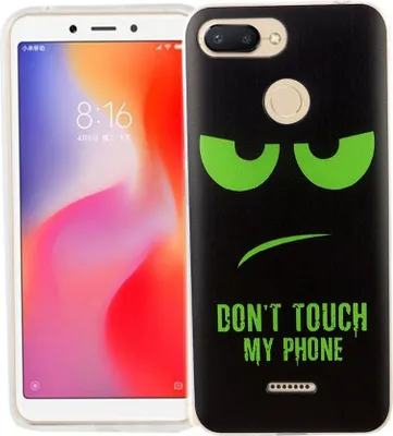 Image de Coque de protection pour téléphone Xiaomi Redmi 6, étui de protection, coque antichoc « Dont Touch My Phone » - Vert