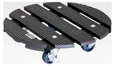 Produktbild von Pflanzenroller WPC Ø 29 x 7,5 cm für Innen- und Außenbereich mit 2 Feststellern und einer Tragkraft von 100 kg