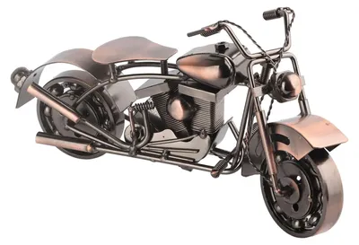 Metall-Motorrad-Skulptur, Eisen, 25x14x7 cm, Dekoration