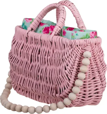 Produktbild von Korbtasche aus Weide geflochten Flechttasche mit Henkel Damentasche aus Korbgeflecht Schultertasche Strandtasche